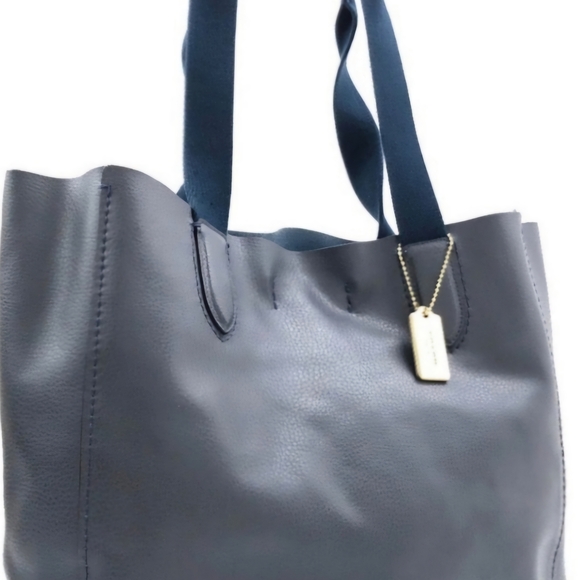 Coach Derby Navy Blue Soft Pebbled Leather Tote Bag - Picture 13 of 14
